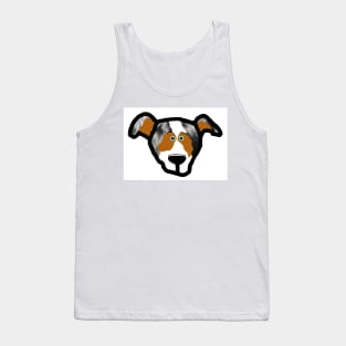 miniature american shepherd blue merle cartoon head Tank Top